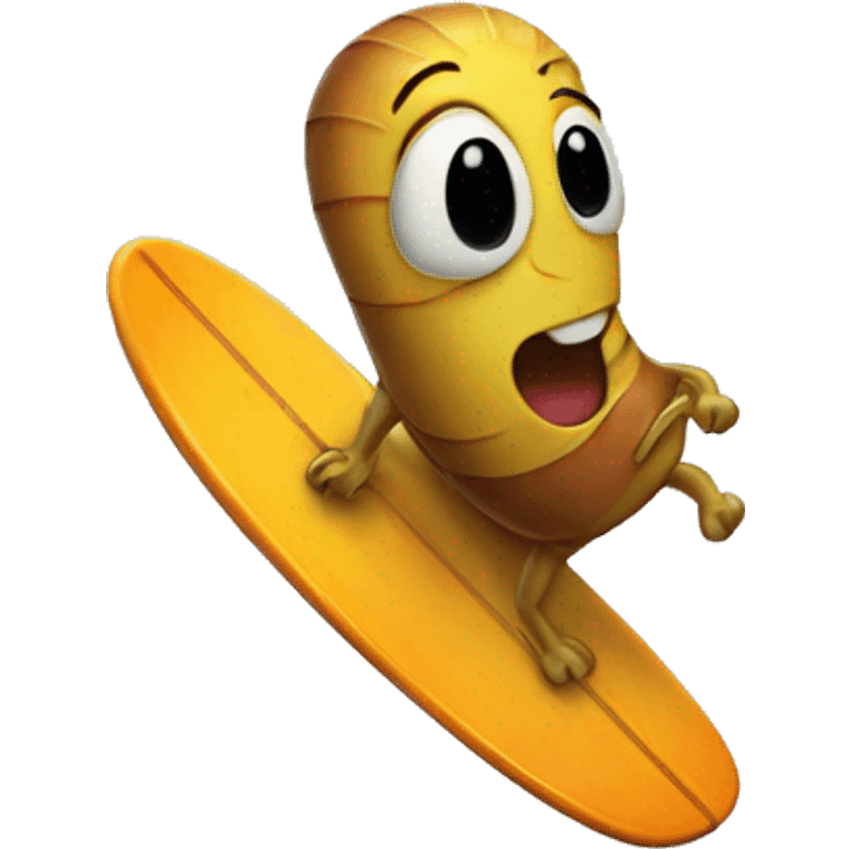 Worm riding a surf board emoji