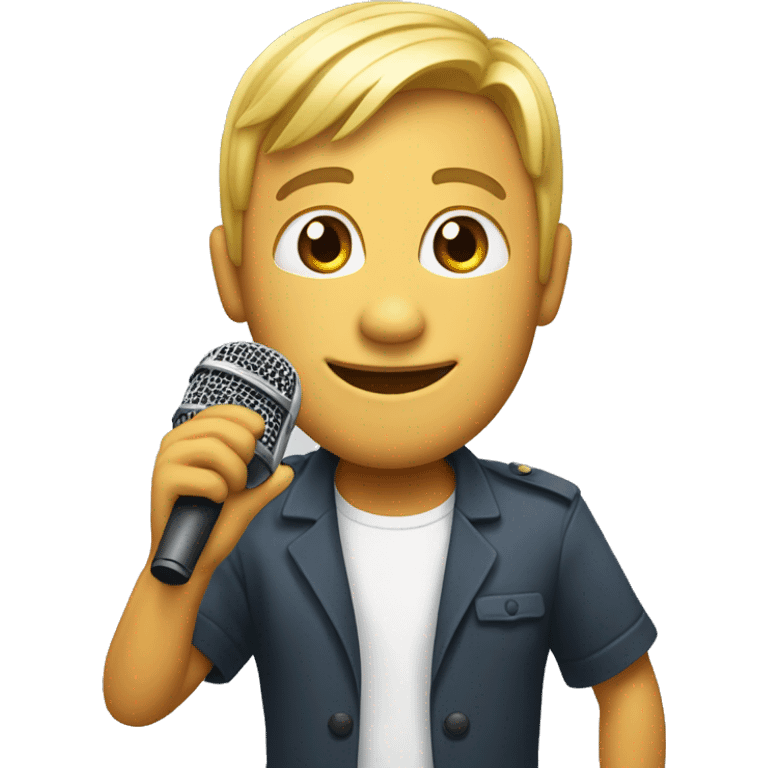 Have the microphone in the left hand of the huggung emoji emoji