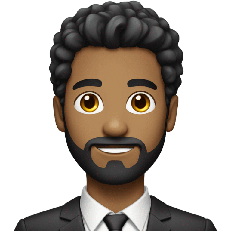 A young lawyer with black hair and beard emoji