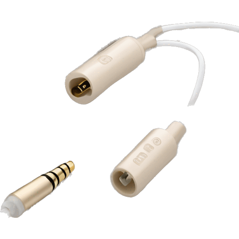 beige stereo adapter mini jack to big jack for headphones cable emoji