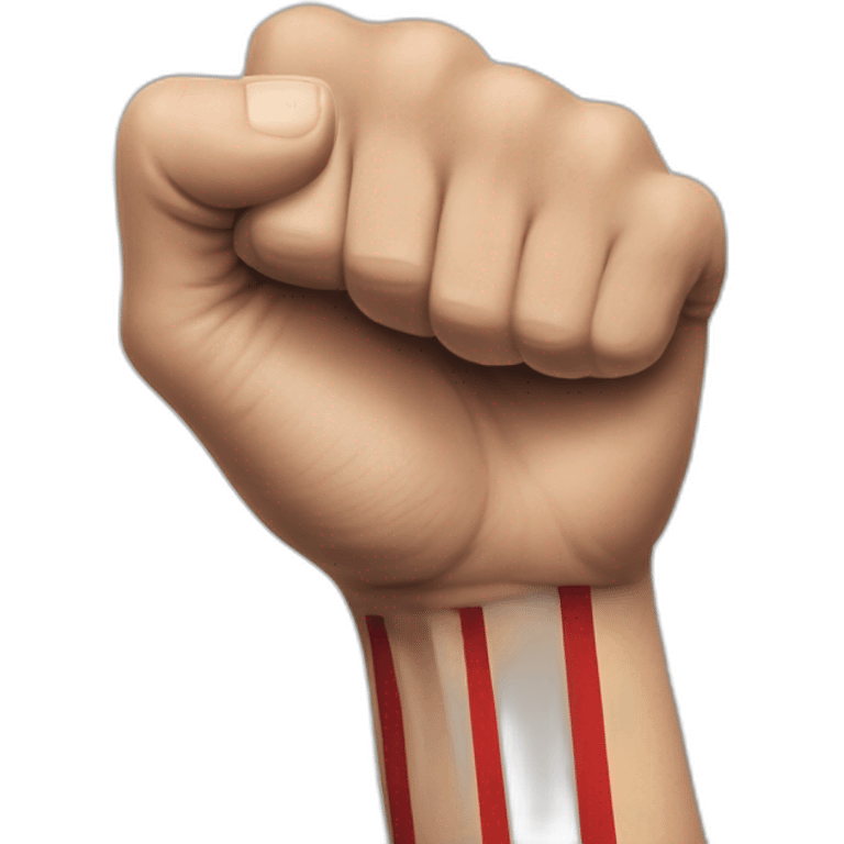 fist with double stripe tattoo on arm emoji