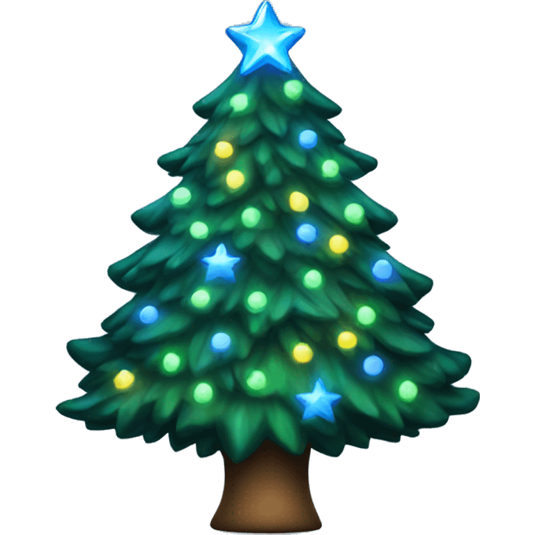 Christmas tree with blue lights emoji