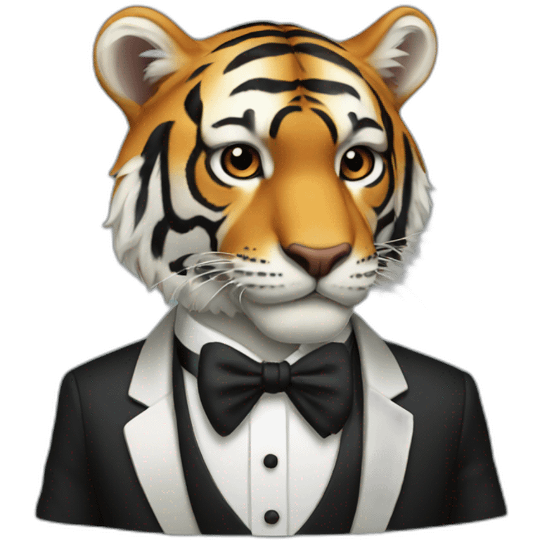 Tiger in a tuxedo emoji