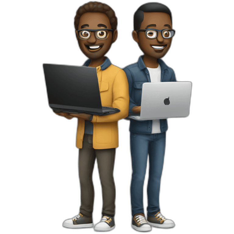 two male designers with laptops emoji