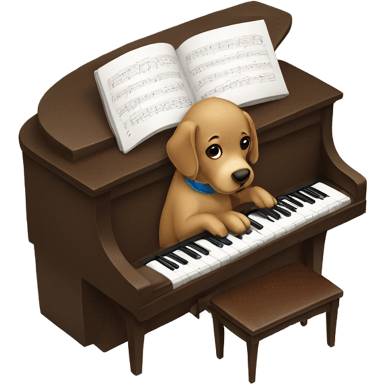 A Brown Labrador playing Piano emoji