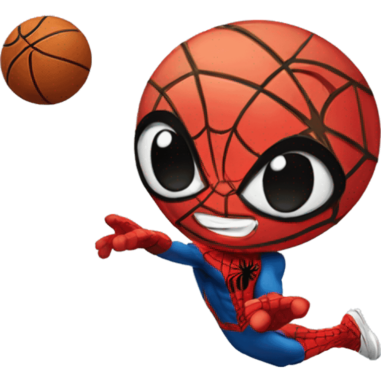 Spider-Man playing basketball emoji