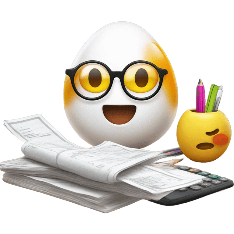 Fried egg that works as an accountant  emoji