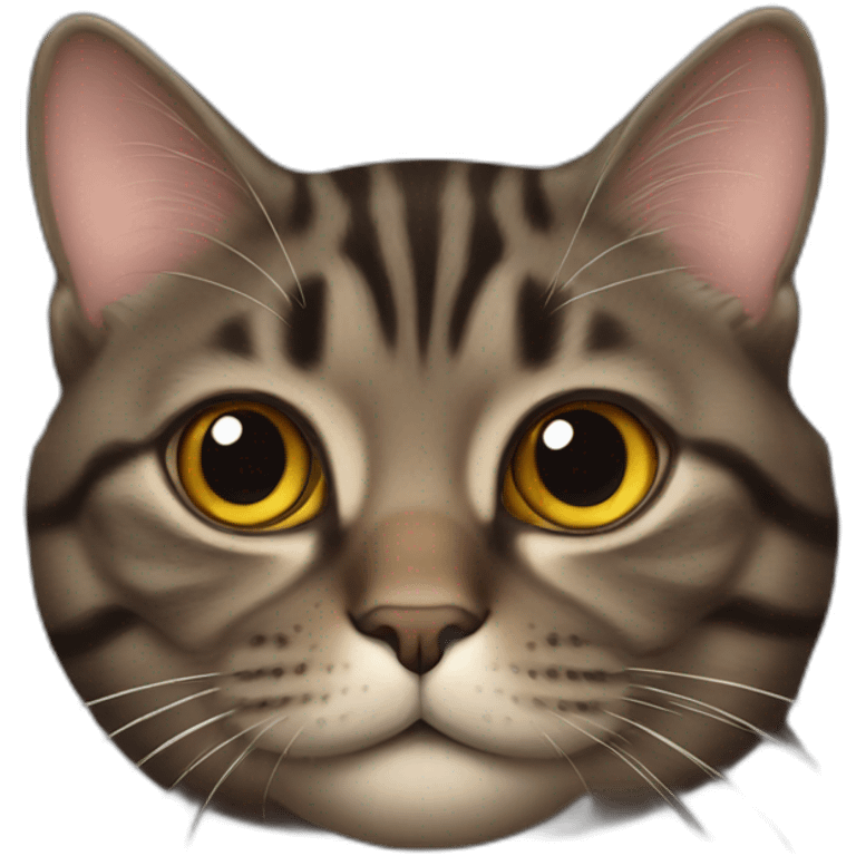 fat dark tabby cat emoji