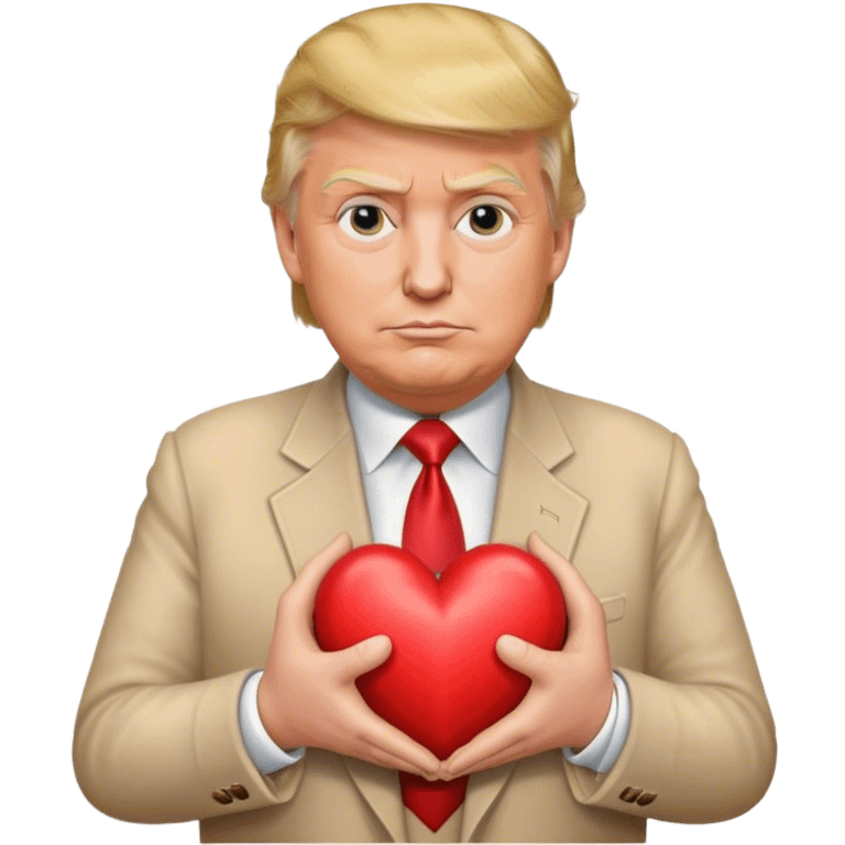 Trump shows a heart emoji