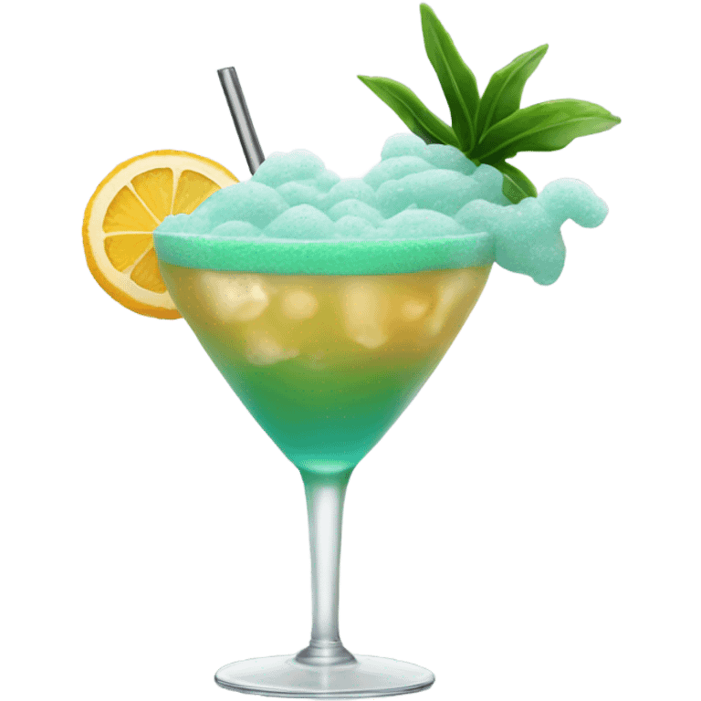 cocktail with sea foam emoji