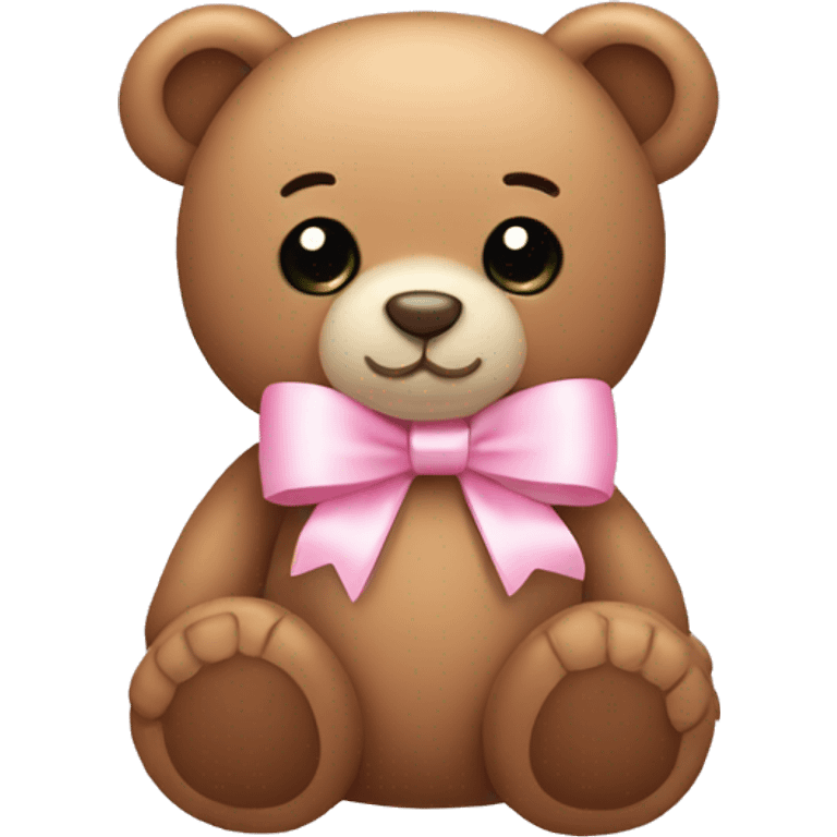 Teddy bear with light pink bow  emoji