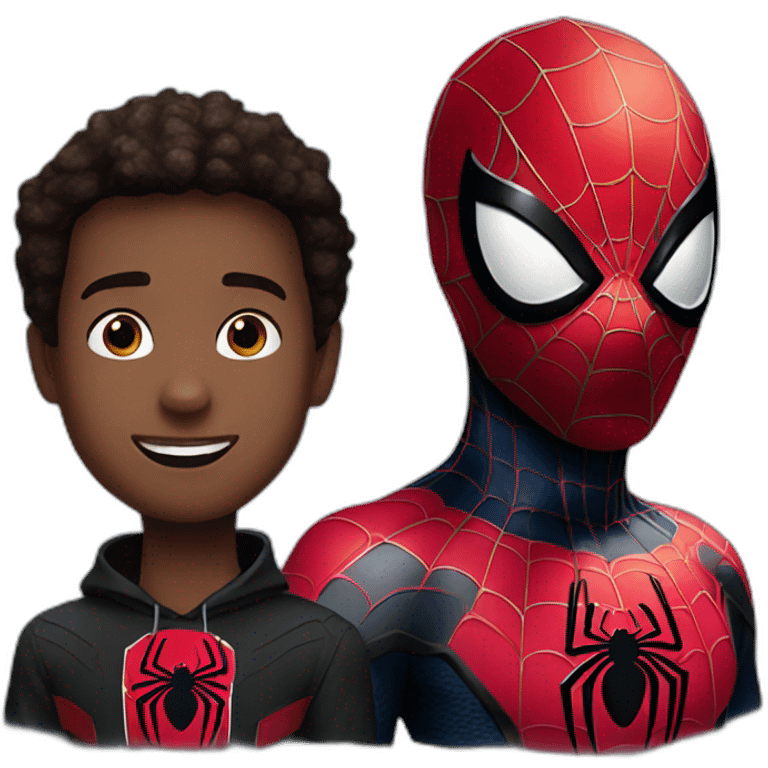 miles morales with spiderman mask emoji