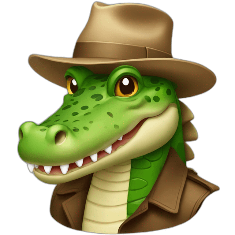 a crocodile with a brown hat emoji