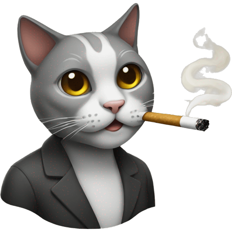 cat smoking emoji