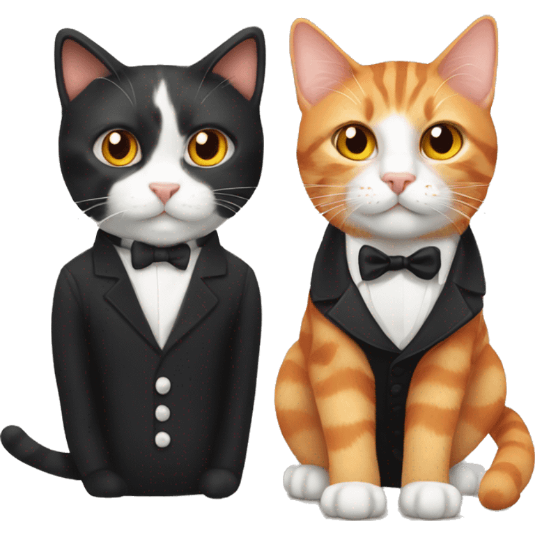 orange tabby cat and tuxedo cat emoji