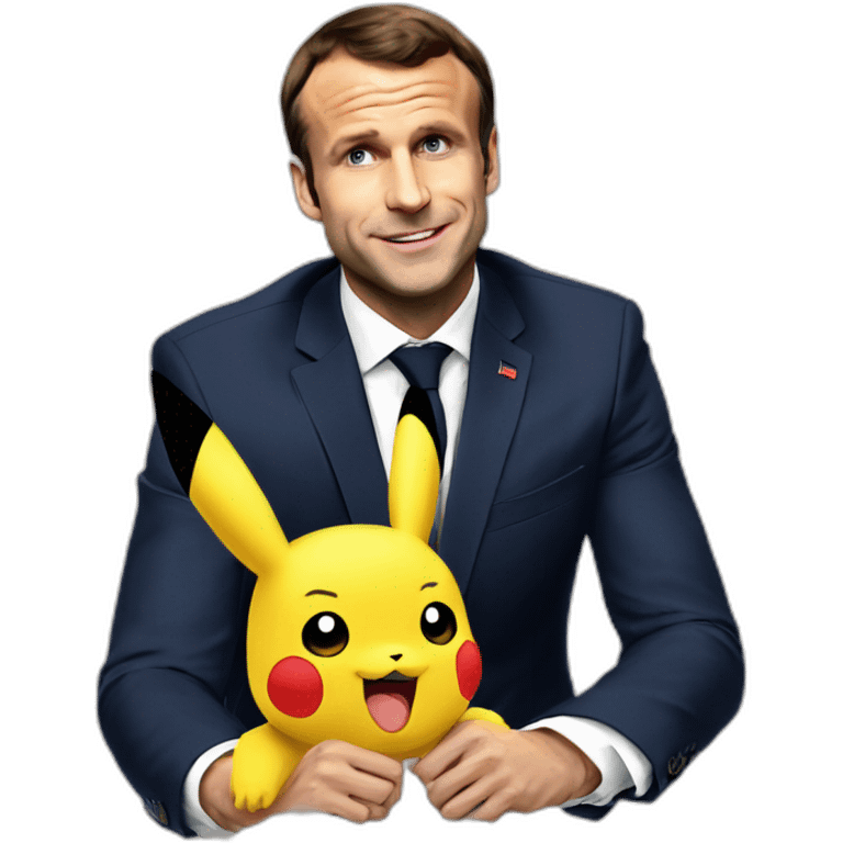 Macron déguisé en Pikachu emoji