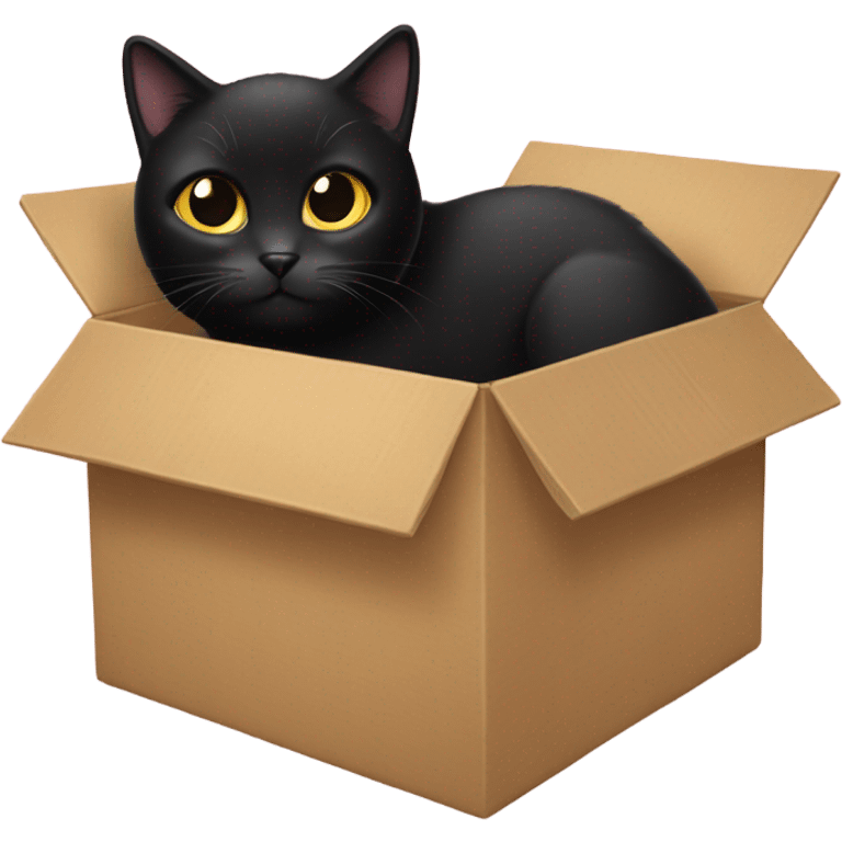 Black cat in a box emoji