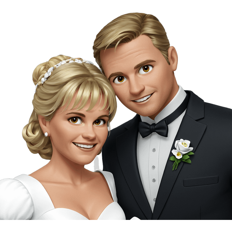 blonde bride and groom moment emoji