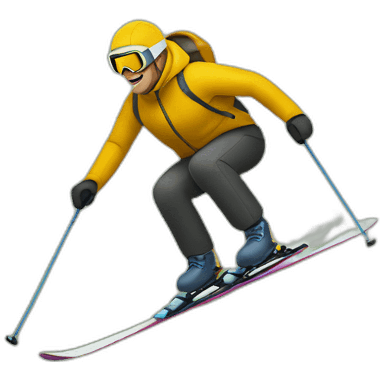 Man skiing over a bottle of buckfast tonic wine emoji