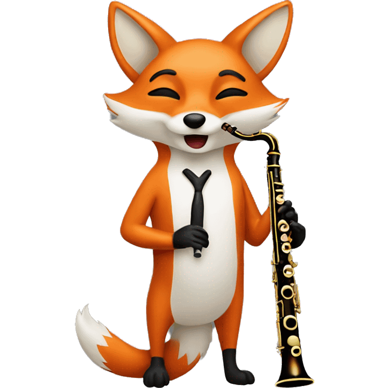 Fox playing the oboe emoji