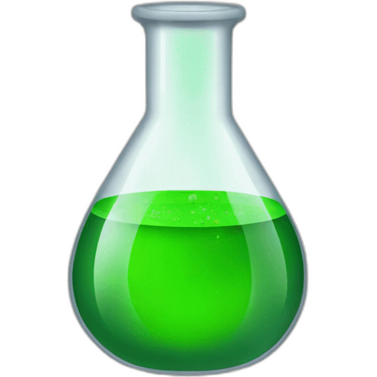 scientific flask with green liquid emoji