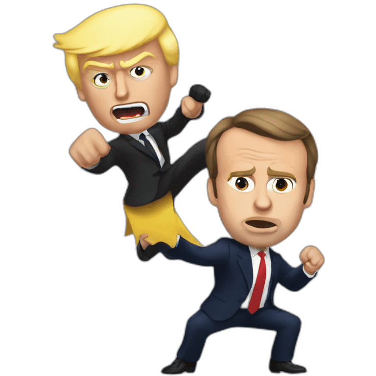 Emmanuel macron fight Donald Trump emoji