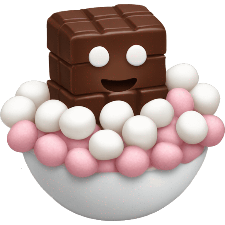 chocolate with marshmallows emoji