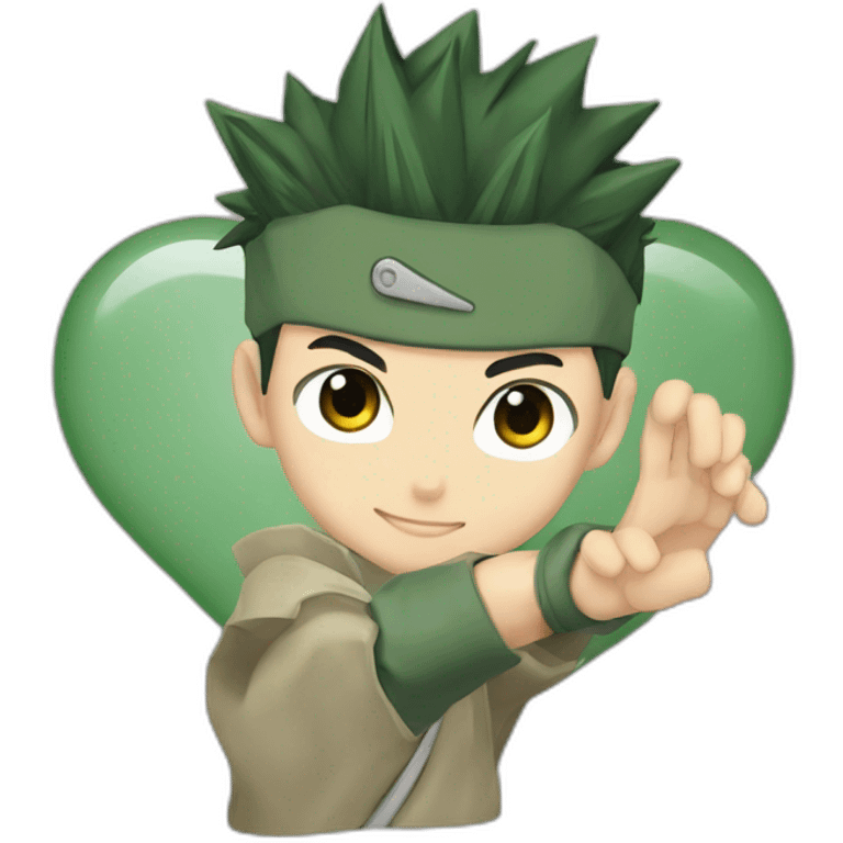 Shikamaru making heart with hand emoji