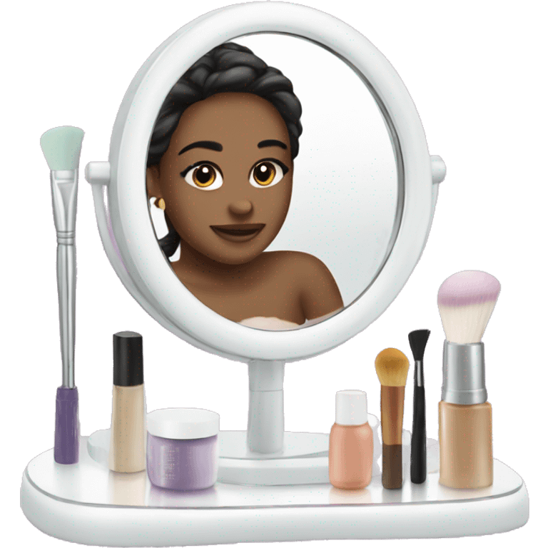 Vanity mirror with products  emoji