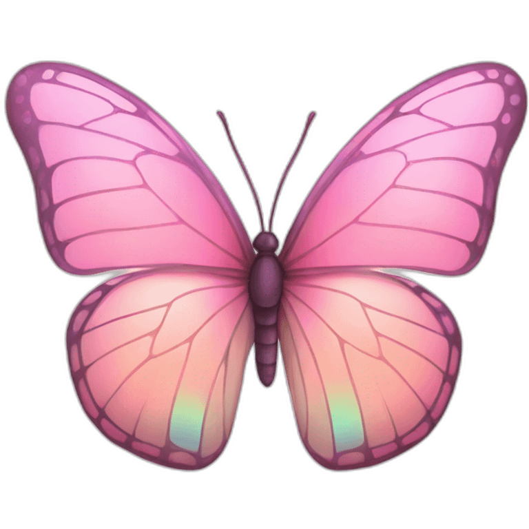 Pastel pink iridescent butterfly emoji