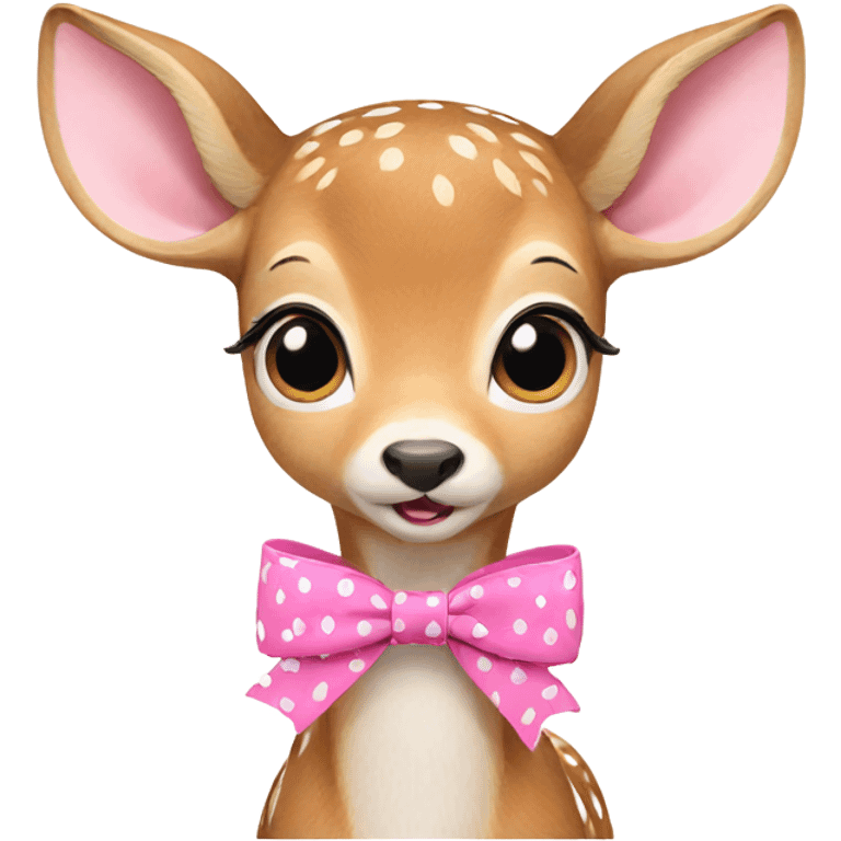 deer girl with pink bow emoji