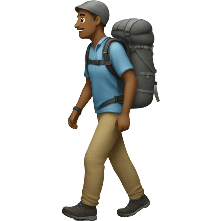 Male Hiker walking emoji