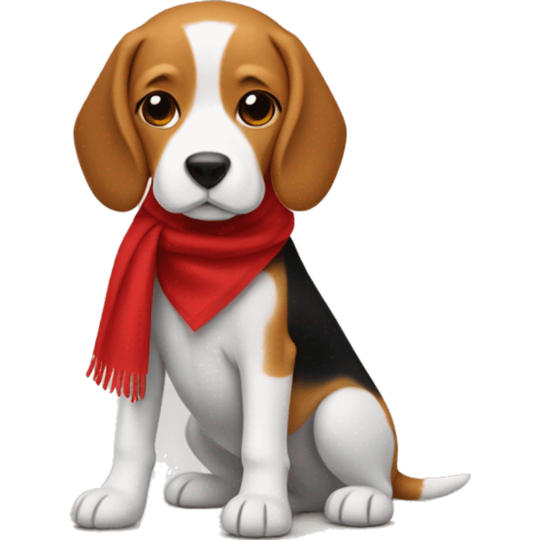 Beagle wearing a red triangle scarf emoji