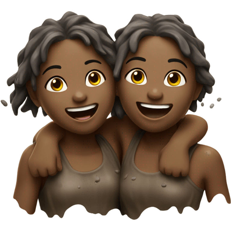 Two muddy girls emoji