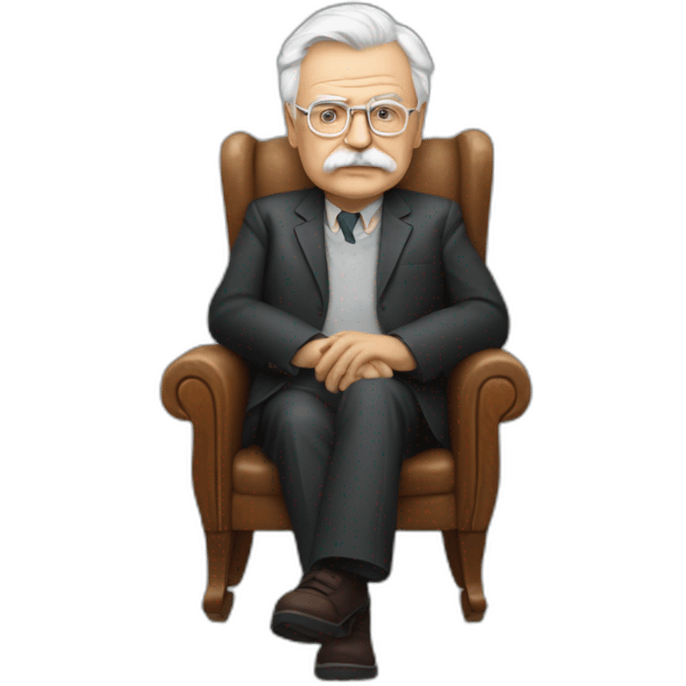 Andrzej Sapkowski in a chair emoji