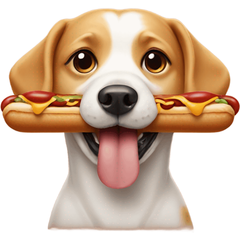 Dog with hotdog emoji