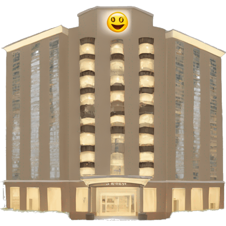 5 starts hotel building with a sign “hotel”  emoji