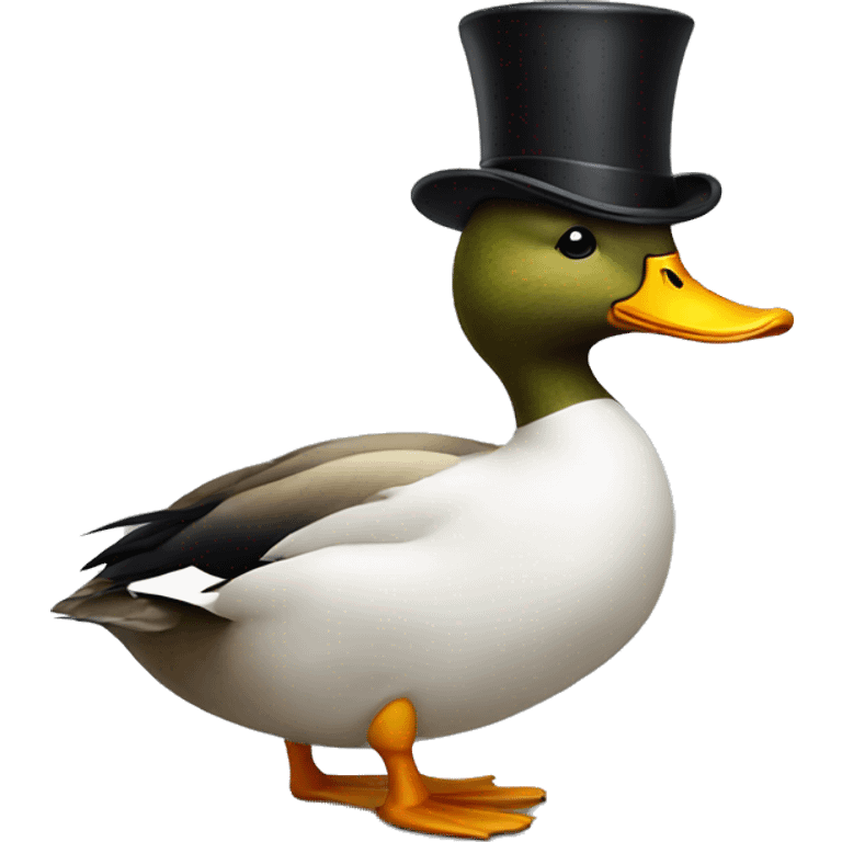 Duck with a top hat emoji