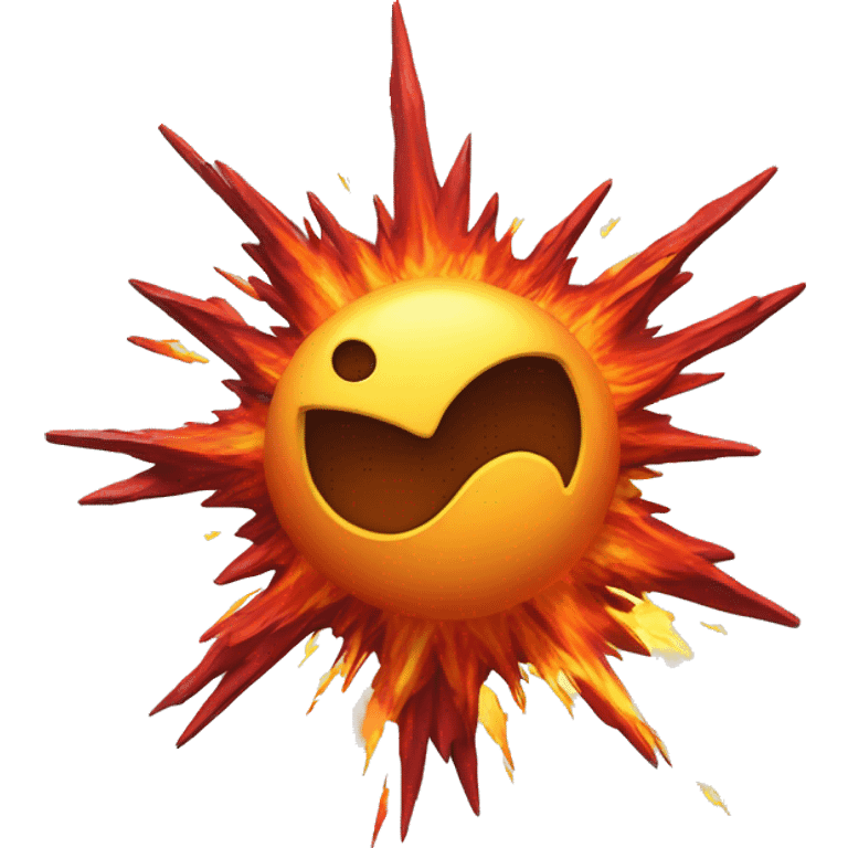 A cartoon-styled representation of a collision. Depicted as a star-like, red-and-orange-and-yellow fiery burst, generally with one point extending to the bottom right. emoji