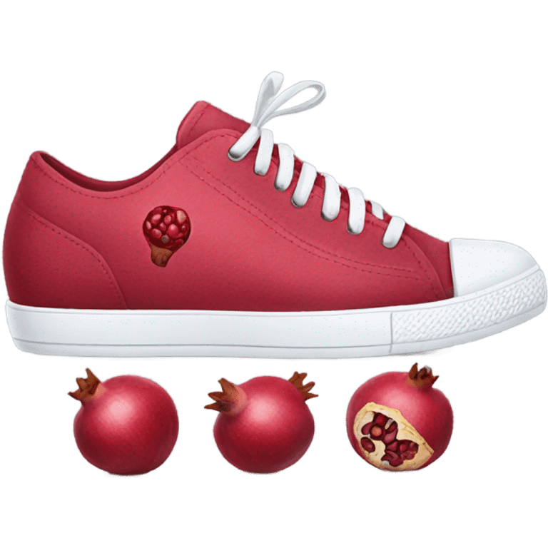 Pomegranate in sneakers emoji