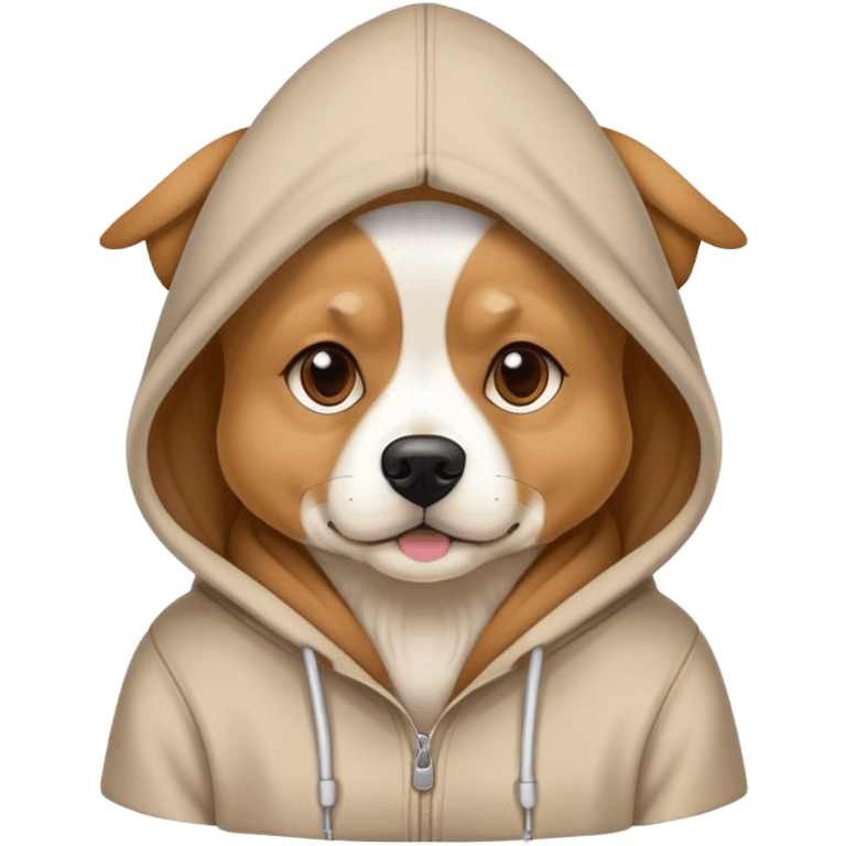 Dog wearing a hoodie emoji