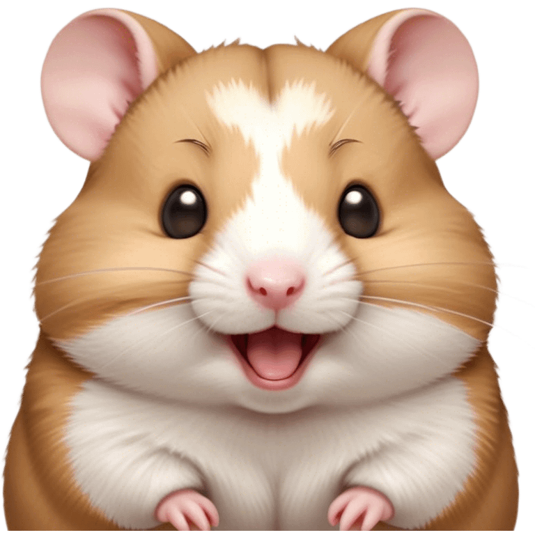 Cinematic Cute Yawning Brown and White Banded Hamster Portrait Emoji, Head tilted slightly with a dramatic, wide-open yawn, revealing a soft, banded fur of brown and white with tiny droopy ears, round dark eyes barely open in drowsy contentment, Simplified yet irresistibly adorable features, highly detailed, glowing with a soft, cozy glow, high shine, relaxed yet expressive, stylized with a touch of whimsy, bright and endearing, soft glowing outline, capturing the essence of a sleepy yet affectionate hamster, so drowsy it feels like it could stretch out of the screen and curl up for a nap! emoji