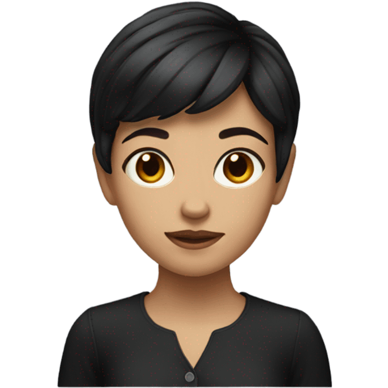 girl dark short hair emoji