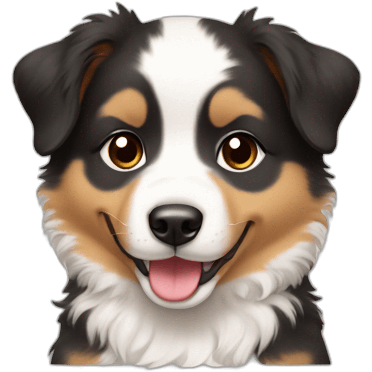 Asian baby on australian shepherd dog emoji