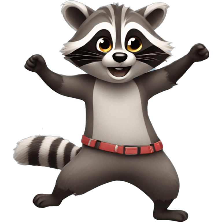 Dancing raccoon emoji