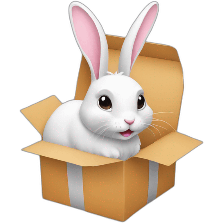 rabbit from gift box emoji