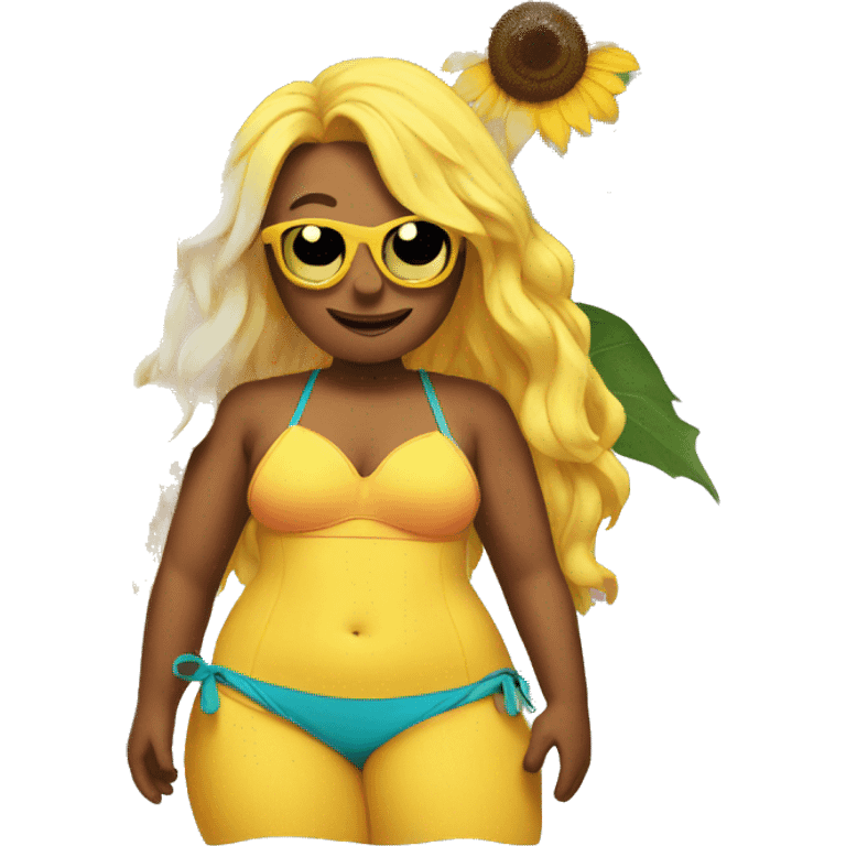 sunflower in a swimsuit emoji