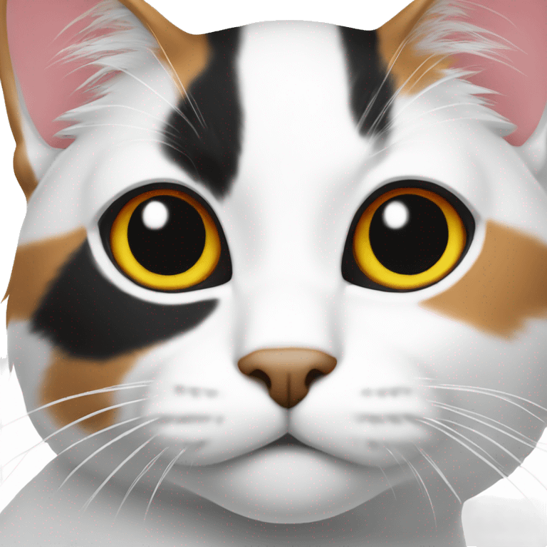 tricolor cat red white black emoji