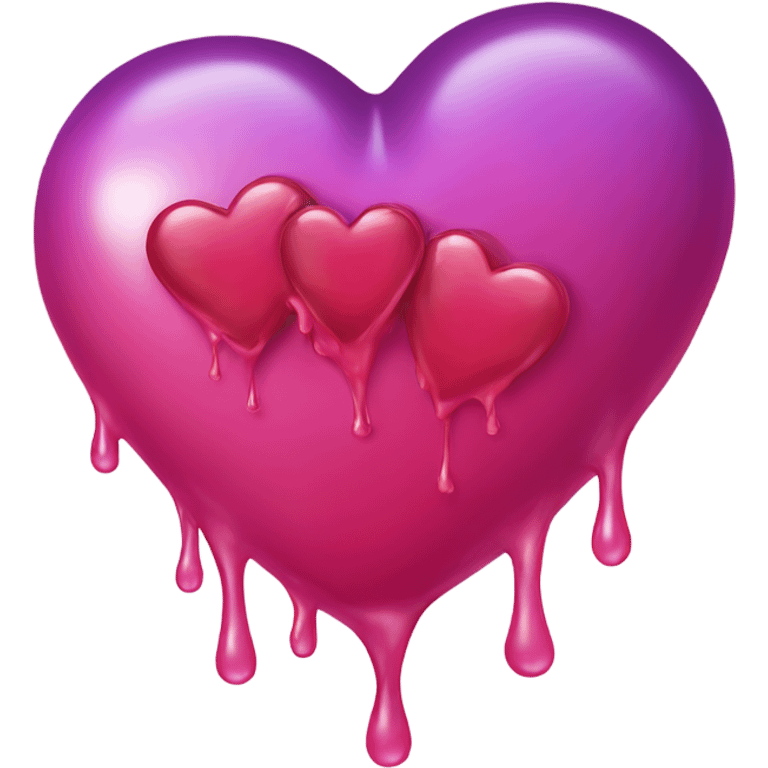 three hearts dripping wet emoji