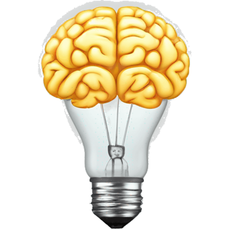 the human brain shaped idea lightbulb emoji